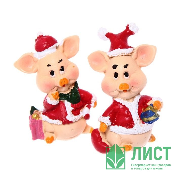 Статуэтка символ года Свинка новогодняя 6см ассортимент арт.200-339