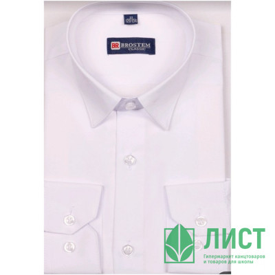 Сорочка подростковая длинный рукав размерный ряд 36/158-164(XXS)-41/176-182(XL) цвет белый Brostem арт.4701AKX Сорочка подростковая длинный рукав размерный ряд 36/158-164(XXS)-41/176-182(XL) цвет белый Brostem арт.4701AKX