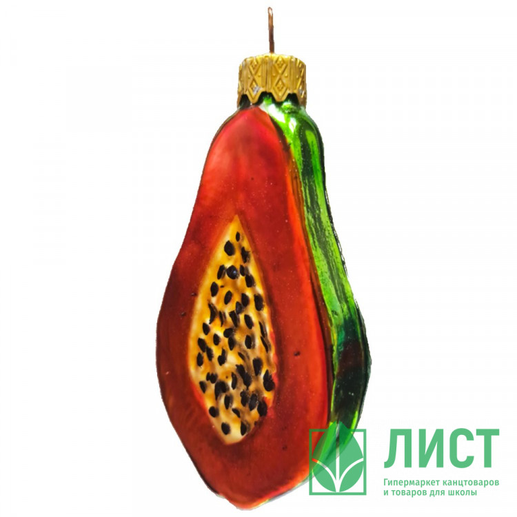 Украшение на ёлку стекло 08см "Папайя" п/у арт.ФУ-750