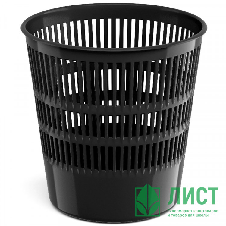 Корзина для мусора 12л решетчатая черная ErichKrause Classic арт.55938 (Ст.1)