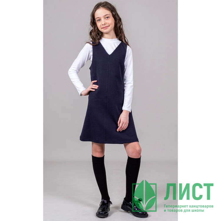 Сарафан для девочки (DMB) арт.5762 размер 36/140-44/164 цвет темно-синий