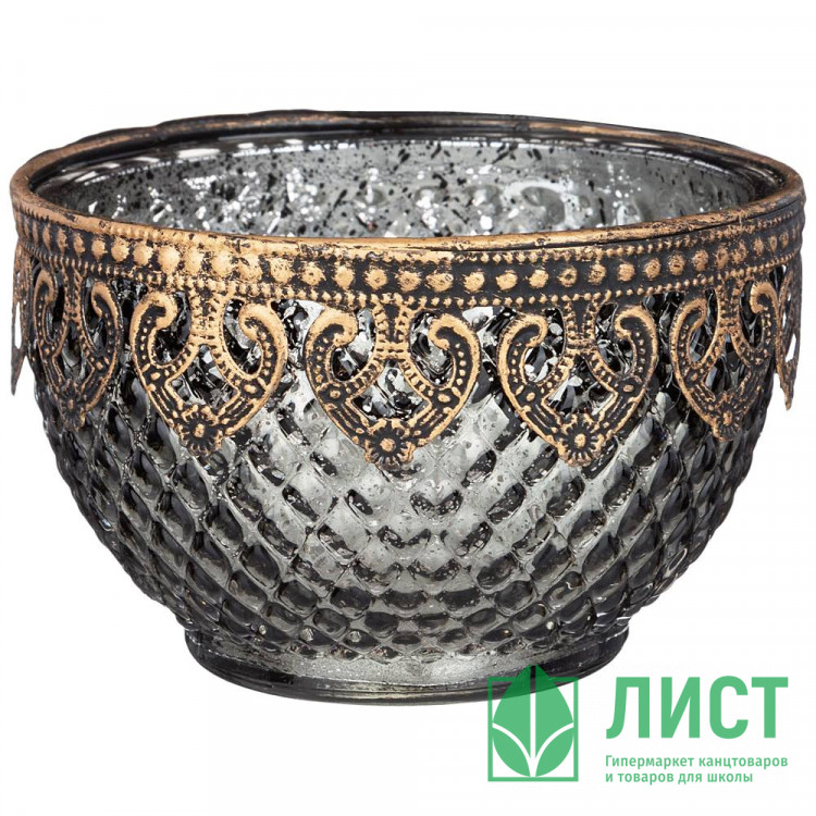 Подсвечник металл/стекло 11,5см "Бухара" арт.132-103