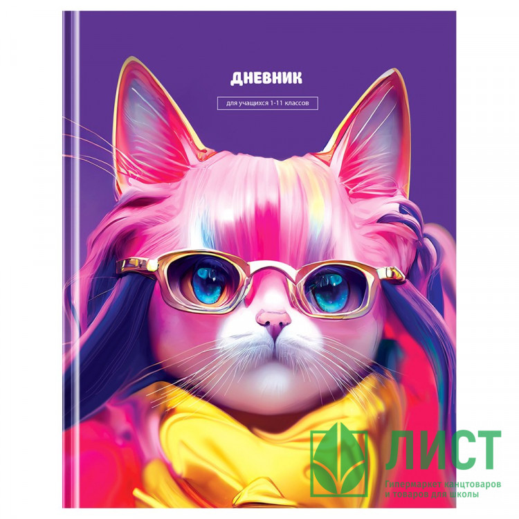 Дневник школьный твердая обложка (BG) Magic cat глянцевая ламинация арт.Д5т40_лг 12609