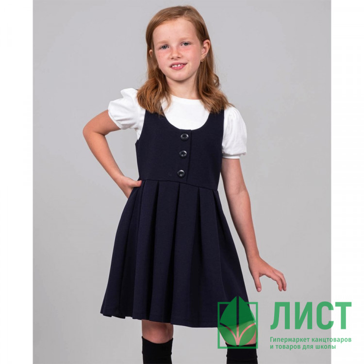 Сарафан для девочки (DMB) арт.5784 размер 30/116-34/134 цвет темно-синий