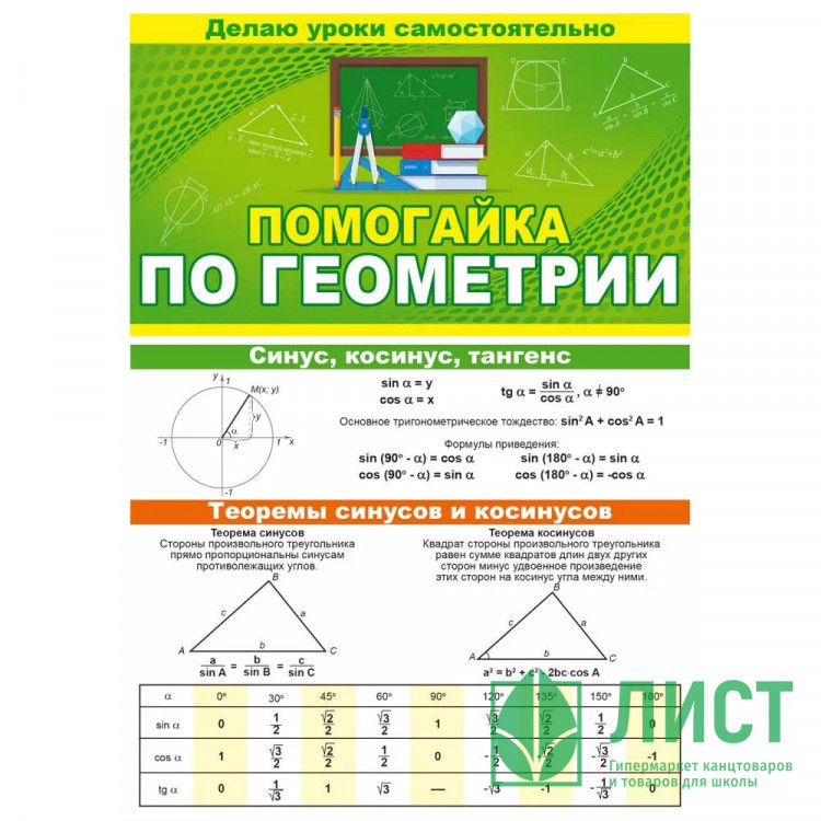 Буклет А5 Помогайка по геометрии арт 87 809