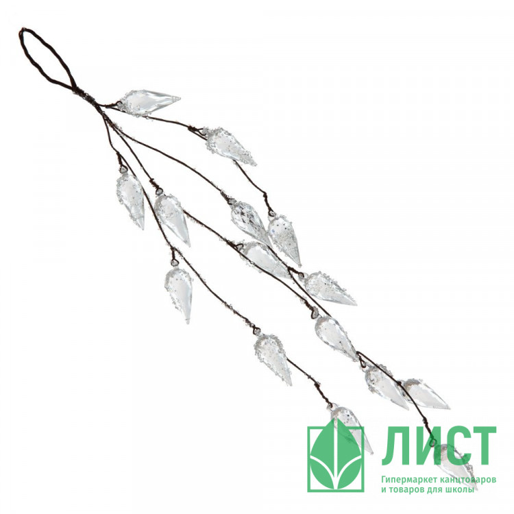 Украшение декор.подвеска "Лиана. Морозная веточка" 36см арт.79935
