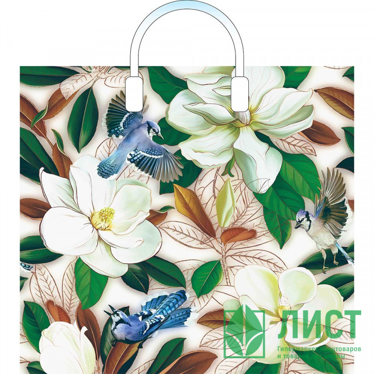 Пакет пластиковый с ручкой "Прятки в цветах" 38*34+3см 90мкм арт ПЛР51618