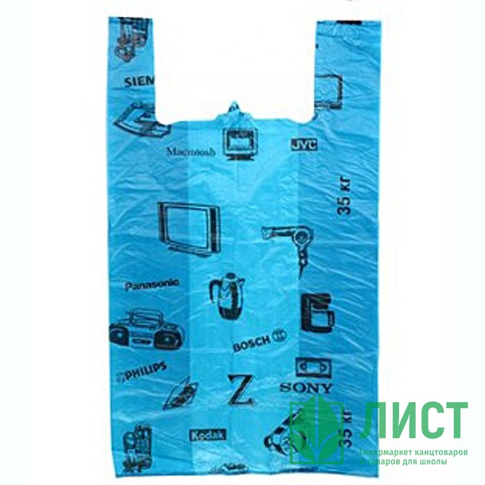 Пакет ПНД майка 40+20*63см 20мкм цветной техника