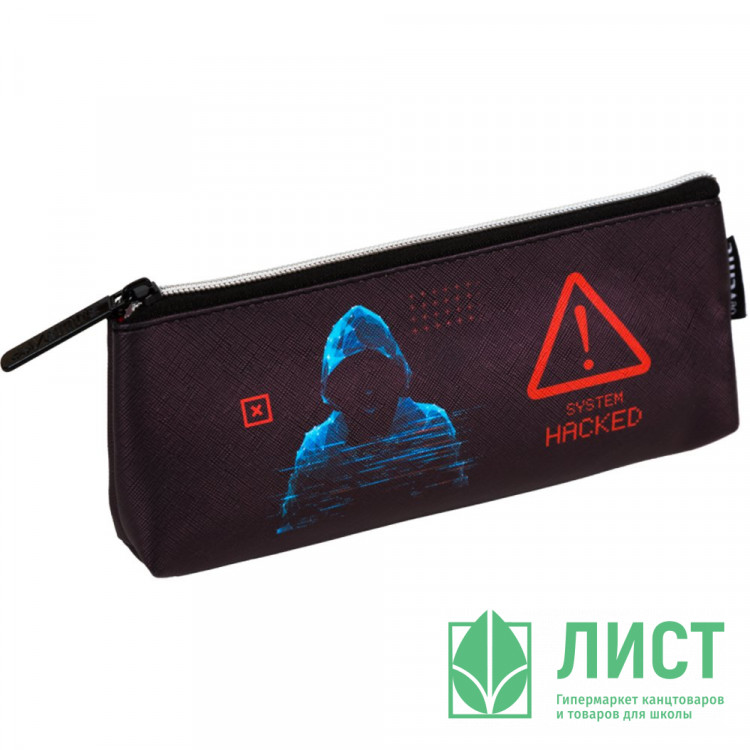 Пенал-косметичка 1 отделение кожзам (deVente) Label. Hacker 210x80x35мм арт.7026505