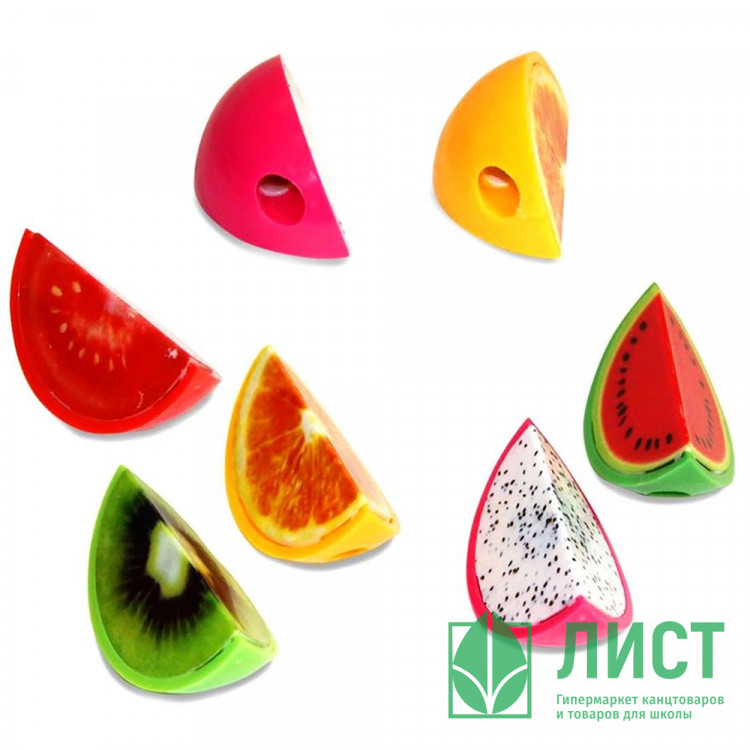 Точилка пластиковая (МС Basir) Фрукты цветная ассорти арт.DY-349/3600