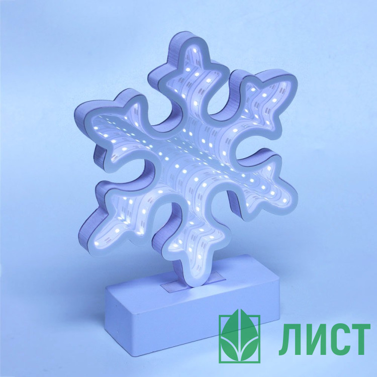 Сувенир с подсветкой LED "Снежинка" 20*17,5*5,3см арт.392-066