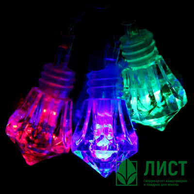 Гирлянда электрическая для дома фигурная 05м 20LED &quot;Кристалл&quot; цвет мульти (светлый провод) (можно соединять) арт.183-0056 Гирлянда электрическая для дома фигурная 05м 20LED "Кристалл" цвет мульти (светлый провод) (можно соединять) арт.183-0056