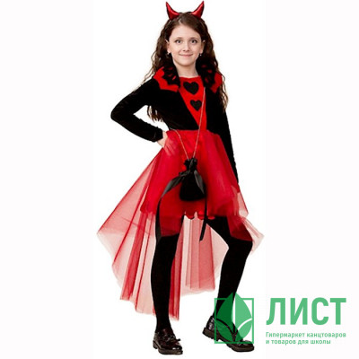Костюм Д (ХЕЛЛОУИН) )Дьяволица (платье,аксессуары) р.30/116-40/152 арт.6072 Костюм Д (ХЕЛЛОУИН) )Дьяволица (платье,аксессуары) р.30/116-40/152 арт.6072