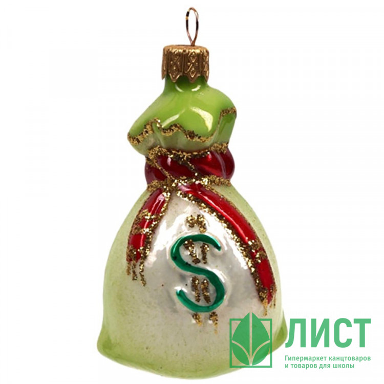 Украшение декоративное стекло 11см "Денежный мешок" п/у арт.ФУ-230