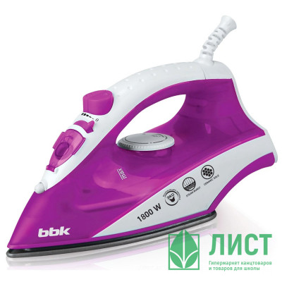 Утюг BBK ISE1802 1600Вт, фиолетовый, арт. ISE1802 Утюг BBK ISE1802 1600Вт, фиолетовый, арт. ISE1802