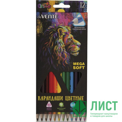 Карандаши цветные (deVENTE) Trio Mega Soft трехгранные 12 цветов 4М арт.5022915 Карандаши цветные (deVENTE) Trio Mega Soft трехгранные 12 цветов 4М арт.5022915