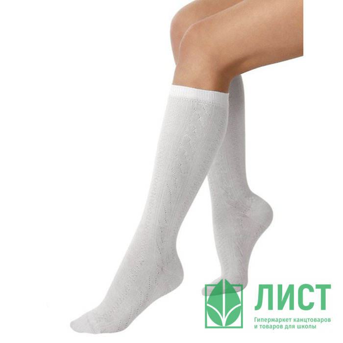 Гольфы хлопок арт.5С55 р.18-20 хлопок 70% полиамид 20% эластан 10% рельефный рисунок цвет белый (Юстатекс)