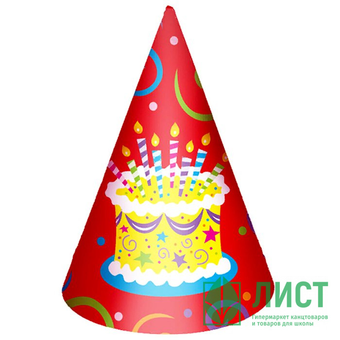 Колпак 06шт/наб. Торт яркий арт.6046323