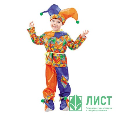 Костюм для мальчика Петрушка (рубашка,пояс,брюки,колпак,башмаки) р.26/104-38/146 арт.2002 к-18 Костюм для мальчика Петрушка (рубашка,пояс,брюки,колпак,башмаки) р.26/104-38/146 арт.2002 к-18