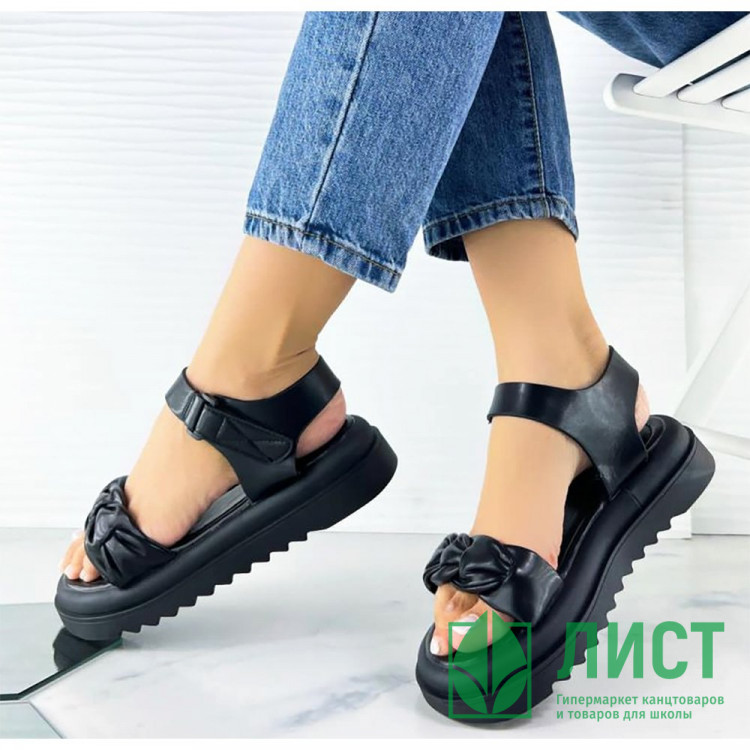 Босоножки для девочки (Nalisha) черный верх-искусственная кожа подкладка-искусственная кожа размерный ряд 36-41 арт.apb-623-1