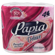 Бумага туалетная 4-слоя втулка 4 рулона в упаковке 17,5м Papia Deluxe Парадиз (Ст.14)