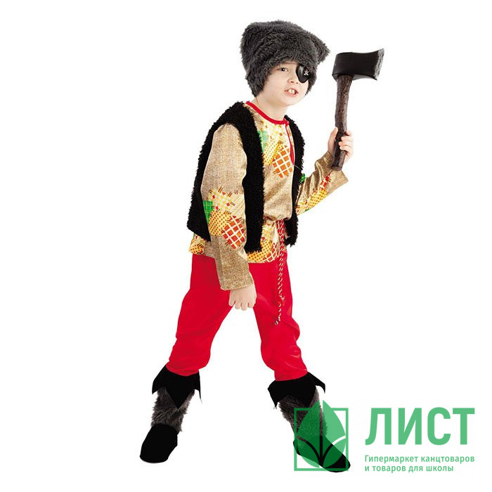 Костюм М Разбойник (жилет,рубашка,брюки,сапоги,шапка,аксессуары) р.28/110 ткань арт.1018 к-18-28