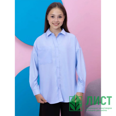 Блузка для девочки (BROSTEM) длинный рукав цвет голубой арт.3LBD3+2 размерный ряд 30/122-44/164 Блузка для девочки (BROSTEM) длинный рукав цвет голубой арт.3LBD3+2 размерный ряд 30/122-44/164