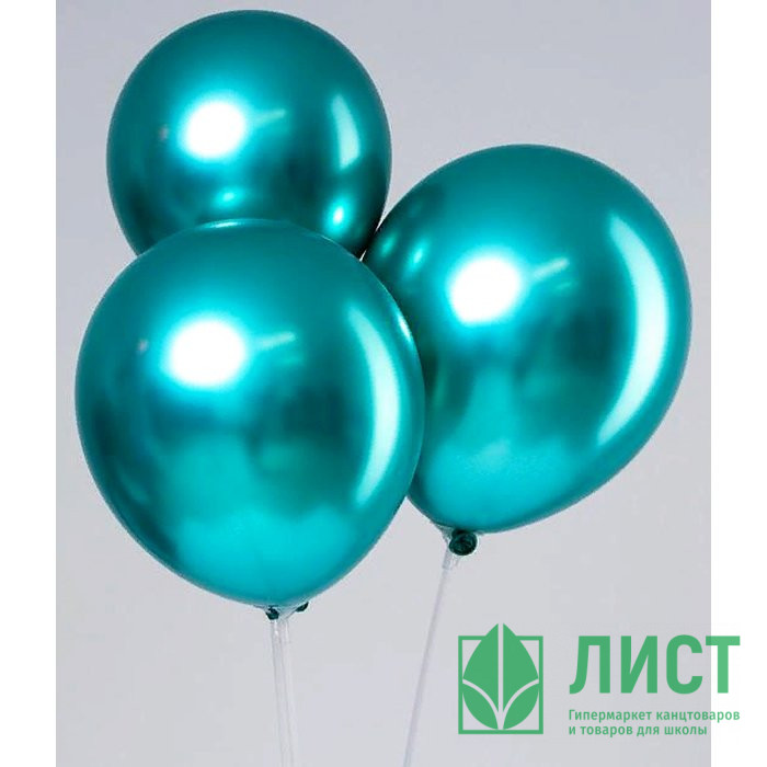 Шар воздушный 05шт/наб. 30см "Хром" зеленый арт.4986592
