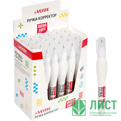 Корректирующая ручка 12мл deVENTE мет/наконеч MEGA SOFT арт.4061113 (Ст.12/360) Корректирующая ручка 12мл deVENTE мет/наконеч MEGA SOFT арт.4061113 (Ст.12/360)