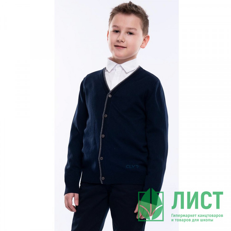 Кардиган для мальчика (CLE) арт.903819х размер 32/128-42/158 цвет темно-синий