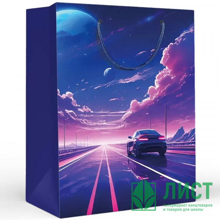 Пакет подароч. бумаж. 23*18см "Неоновый авто" арт.15.11.02579