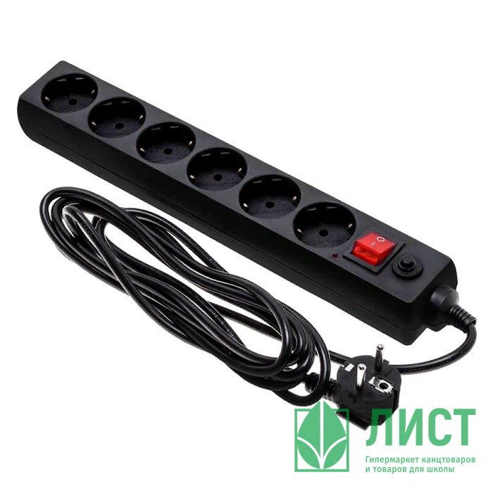 Сетевой фильтр BURO 6 розеток, 3 метра, (600SH-16-3-W), белый