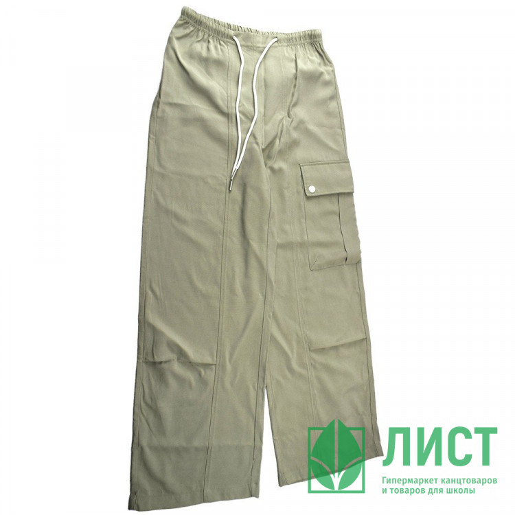 Брюки для девочки артикул Deloras 22174  размер 34/134-44/164 цвет светлый хаки