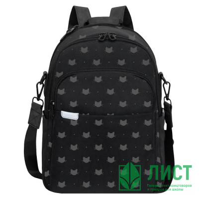 Рюкзак для девочек (Grizzly) арт.RD-546-3/1 черный - черный 29х37,5х15 см Рюкзак для девочек (Grizzly) арт.RD-546-3/1 черный - черный 29х37,5х15 см